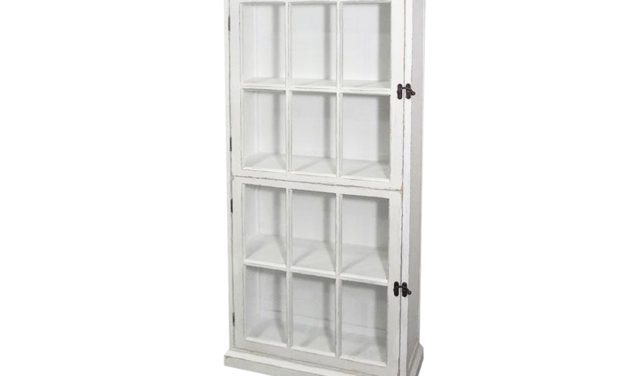 CHIC ANTIQUE Skab med glasdør & 4 hylder