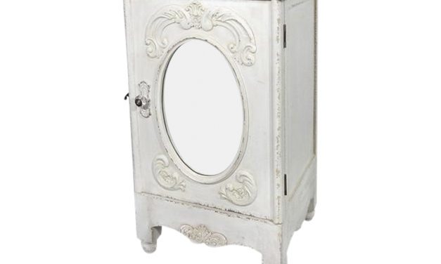 CHIC ANTIQUE Skab med spejl og fransk dekor