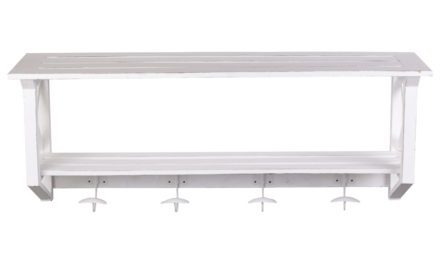 CHIC ANTIQUE Fransk Hattehylde med 4 knager og 2 hylder