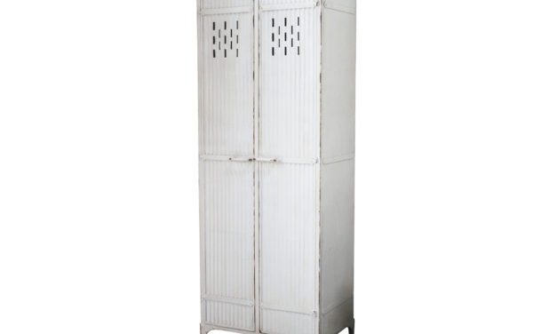 CHIC ANTIQUE Factory Skab metal med 2 låger & 3 hylder