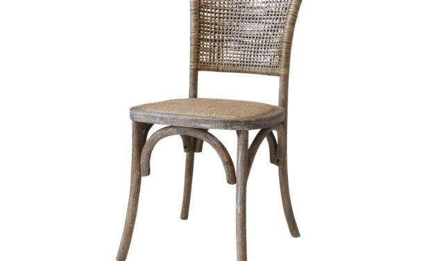 CHIC ANTIQUE Fransk Spisestol med fletsæde og ryg