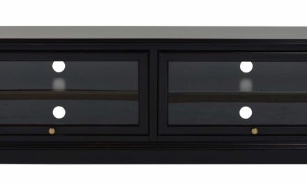 Leonardo TV-bænk – sort m. 2 glaslåger