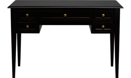 Leonardo skrivebord – sort m. 5 skuffer