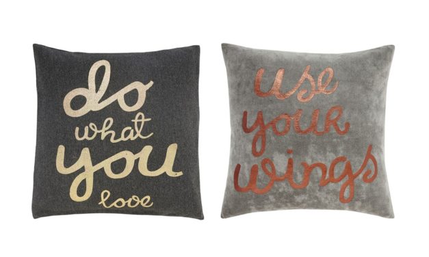 H&Uuml;BSCH Pude m/print og fyld i jersey/fløjl, grå/guld/kobber, 2 stk.