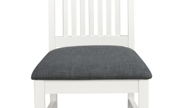 Kansas spisebordsstol – hvid/gråt stof