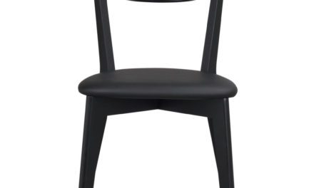 Ami spisebordsstol – sort PU læder og sort egetræ