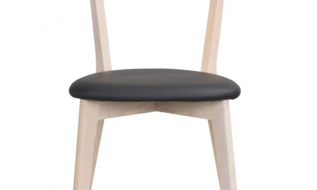 Ami spisebordsstol – hvidpigmenteret eg og sort PU læder