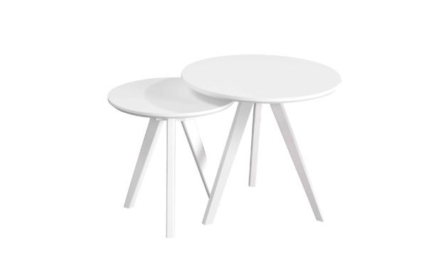 Yumi sofaborde – Hvidt egetræ, 2 stk