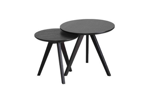 Yumi sofaborde – Sort egetræ, 2 stk