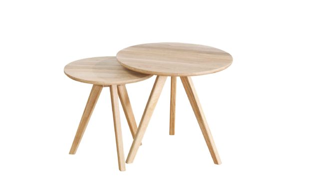 Yumi sofaborde – Sæbebehandlet egetræ, 2 stk