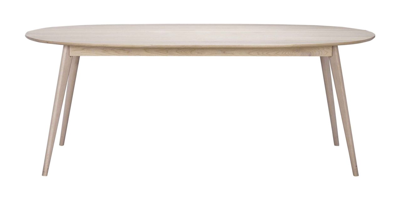 Yumi spisebord – Hvidpigmenteret egetræ, ovalt
