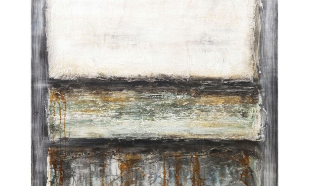 Oliemaleri Abstrakt Grå Line One 150 x 120 cm