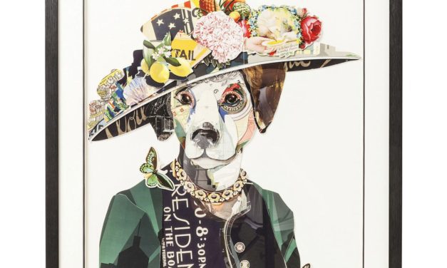 Billede Frame Art Lady Dog 90 x 72 cm