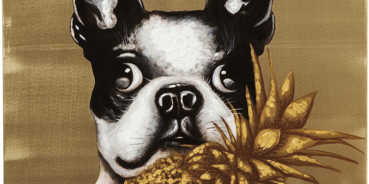 Populært Touched dog with pineapple billede i linned fra brandet Kare Design