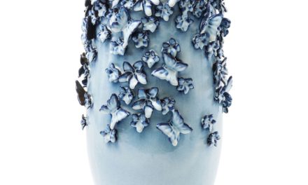 KARE DESIGN Vase, Butterflies Lyseblå 50 cm