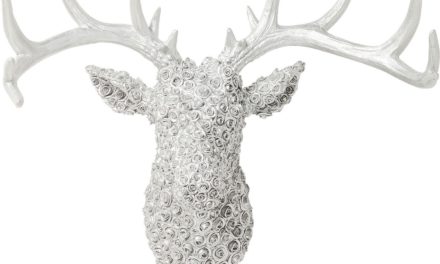 Vægdekoration Antler Deer Roses Krom