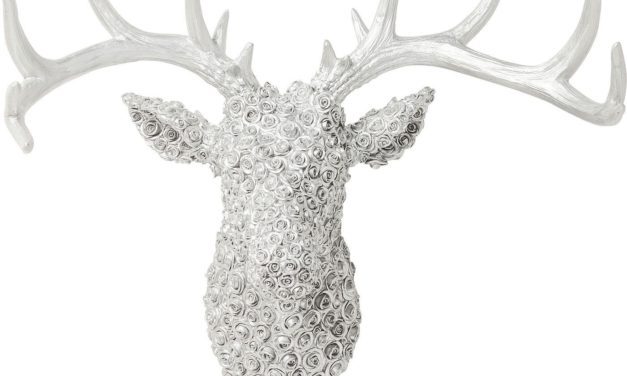 Vægdekoration Antler Deer Roses Krom
