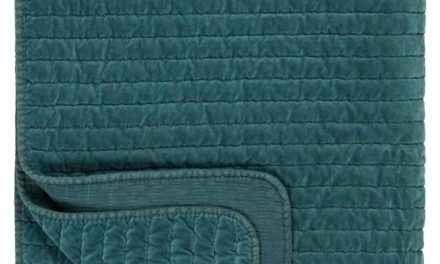 IB LAURSEN Quilt sengetæppe – petrolfarvet velour