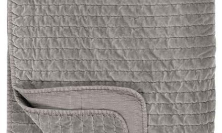 IB LAURSEN Quilt sengetæppe – grå velour