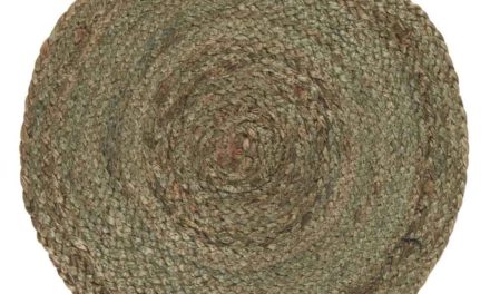 IB LAURSEN Dækkeserviet – olivengrøn jute, rund (Ø35)