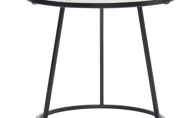 H&Uuml;BSCH Marmor bord m/sort metal stel, sort/hvid