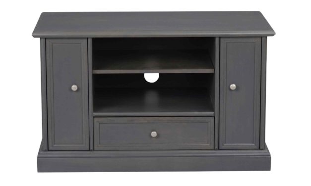 Torino TV-bord – Gråt og lakeret træ, 2 låger, 1 skuffe og 1 hylde