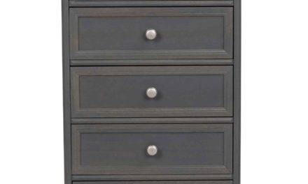 Torino kommode – Gråt og lakeret træ, 5 skuffer