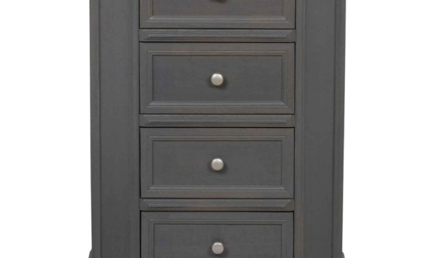 Torino kommode – Gråt og lakeret træ, 5 skuffer