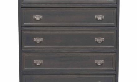 Minette kommode – grå, m. 5 skuffer