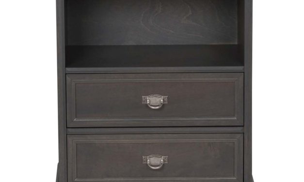 Minette kommode – grå, m. 1 hylde og 2 skuffer