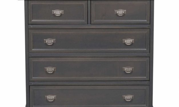 Minette kommode – grå, m. 5 skuffer