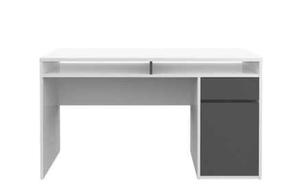 Function Plus skrivebord – hvid/eg højglans