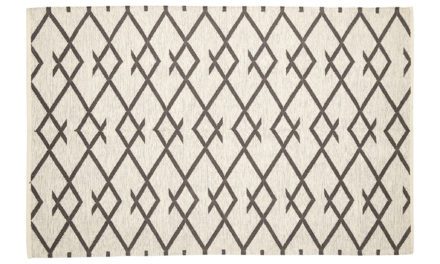 HÜBSCH Vævet tæppe i bomuld, natur/grå