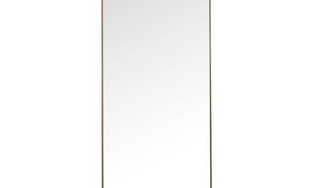 Spejl Curve Rectangular Brass 200 x 70 cm