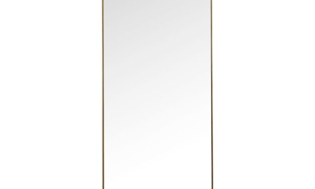 Spejl Curve Rectangular Brass 200 x 70 cm