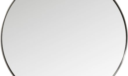 Spejl Curve Round Stål Nature Ø100 cm