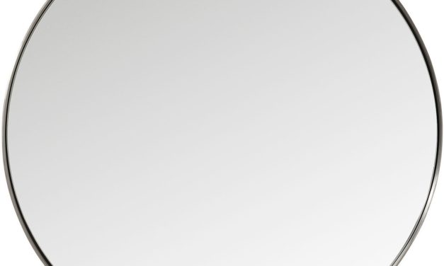 Spejl Curve Round Stål Nature Ø100 cm