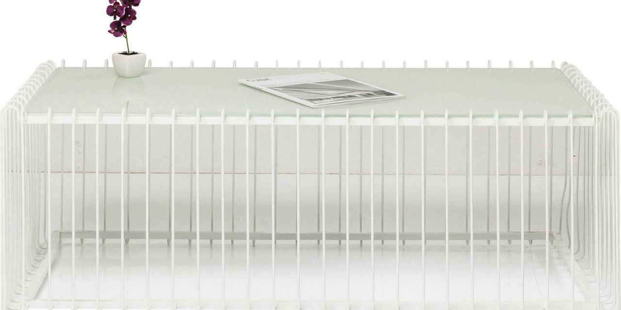 Sofabord Wire Rektangulær Hvid 115 x 57 cm