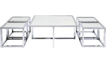Sofabord Quad Silver 80 x 80 cm (5/Sæt)