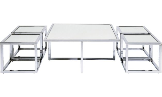 Sofabord Quad Silver 80 x 80 cm (5/Sæt)
