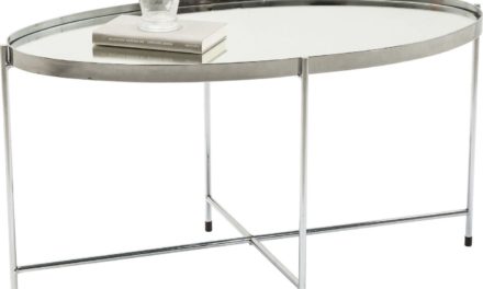 Sofabord Miami Oval Silver 83 x 40 cm