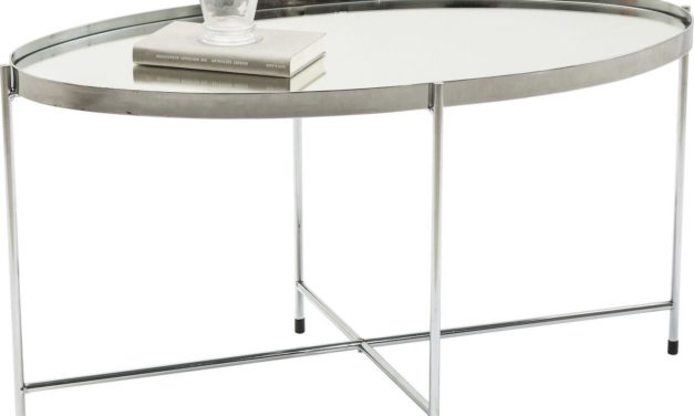Sofabord Miami Oval Silver 83 x 40 cm