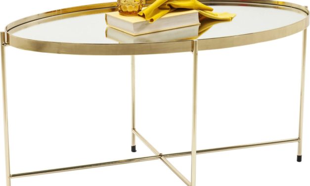Sofabord Miami Oval Messing 83 x 40 cm