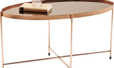 Sofabord Miami Oval Rosegold 83 x 40 cm