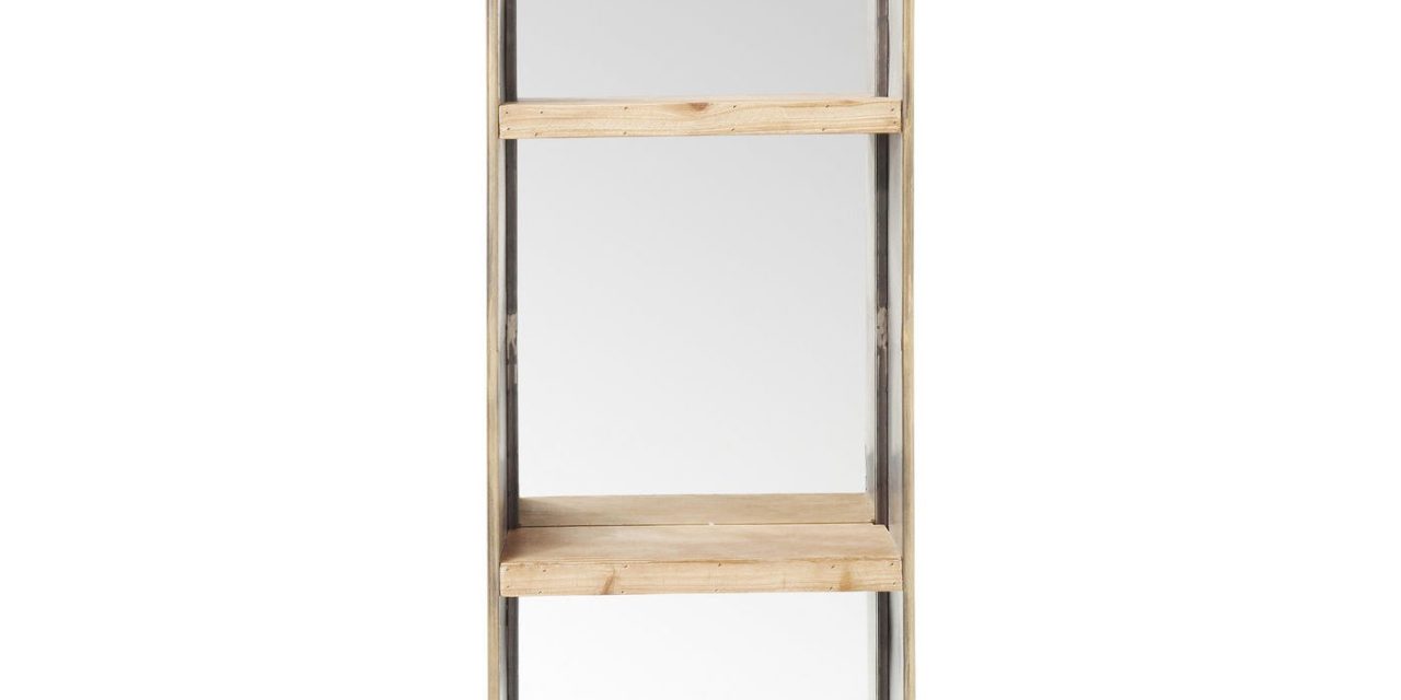 Spejl Curve Shelves 120 x 36 cm
