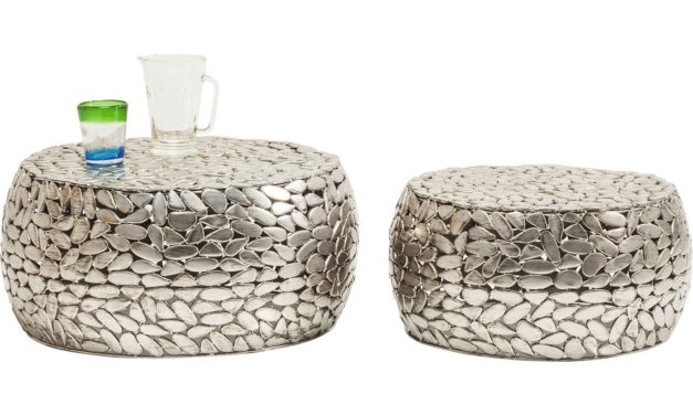 Sofabord Pebbles Deluxe Sølv (2/Sæt)