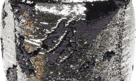 Puf Disco Queen Sølv-Sort 45 x 45 cm