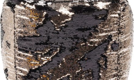 Puf Disco Queen Guld-Sort 45 x 45 cm