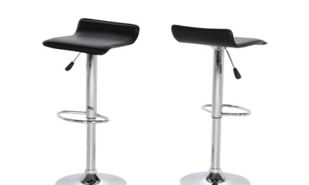 Dan barstol – Sort læder PU, metalstel, m. trompetfod