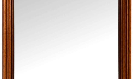 Vægspejl – valnøddebrun, rektangulært (78×48)